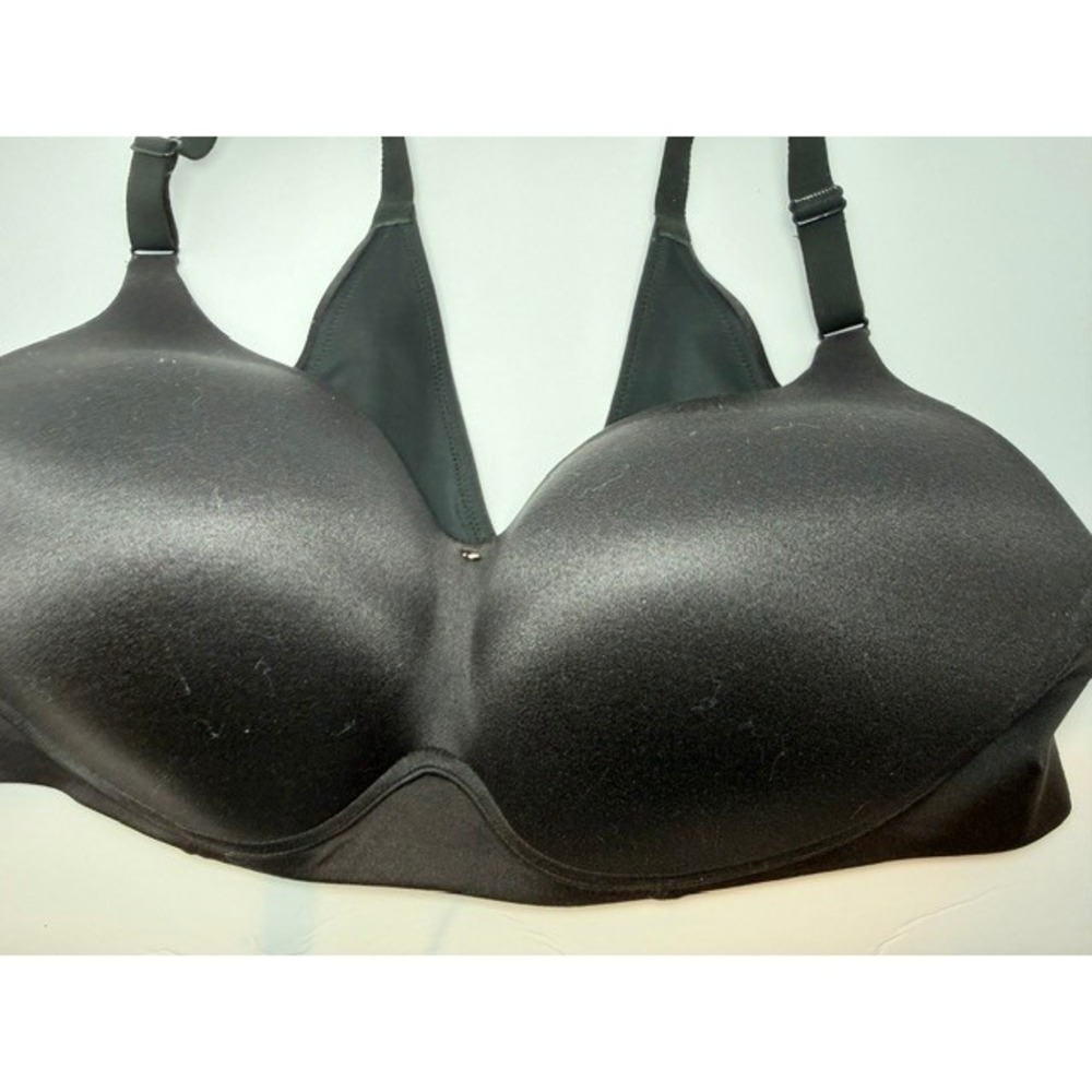 Cacique Black Smooth Lightly Lined T-Shirt Bra 42DD Adjustable Straps Underwire